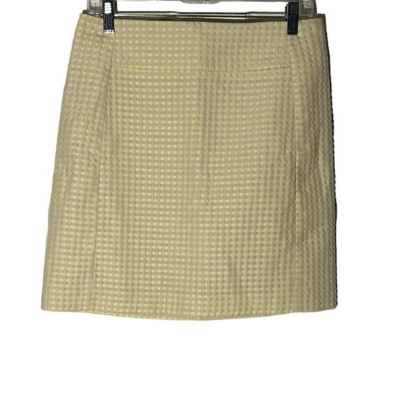 LOFT Yellow Print Lined Mini Skirt Size 4 - Picture 1 of 10